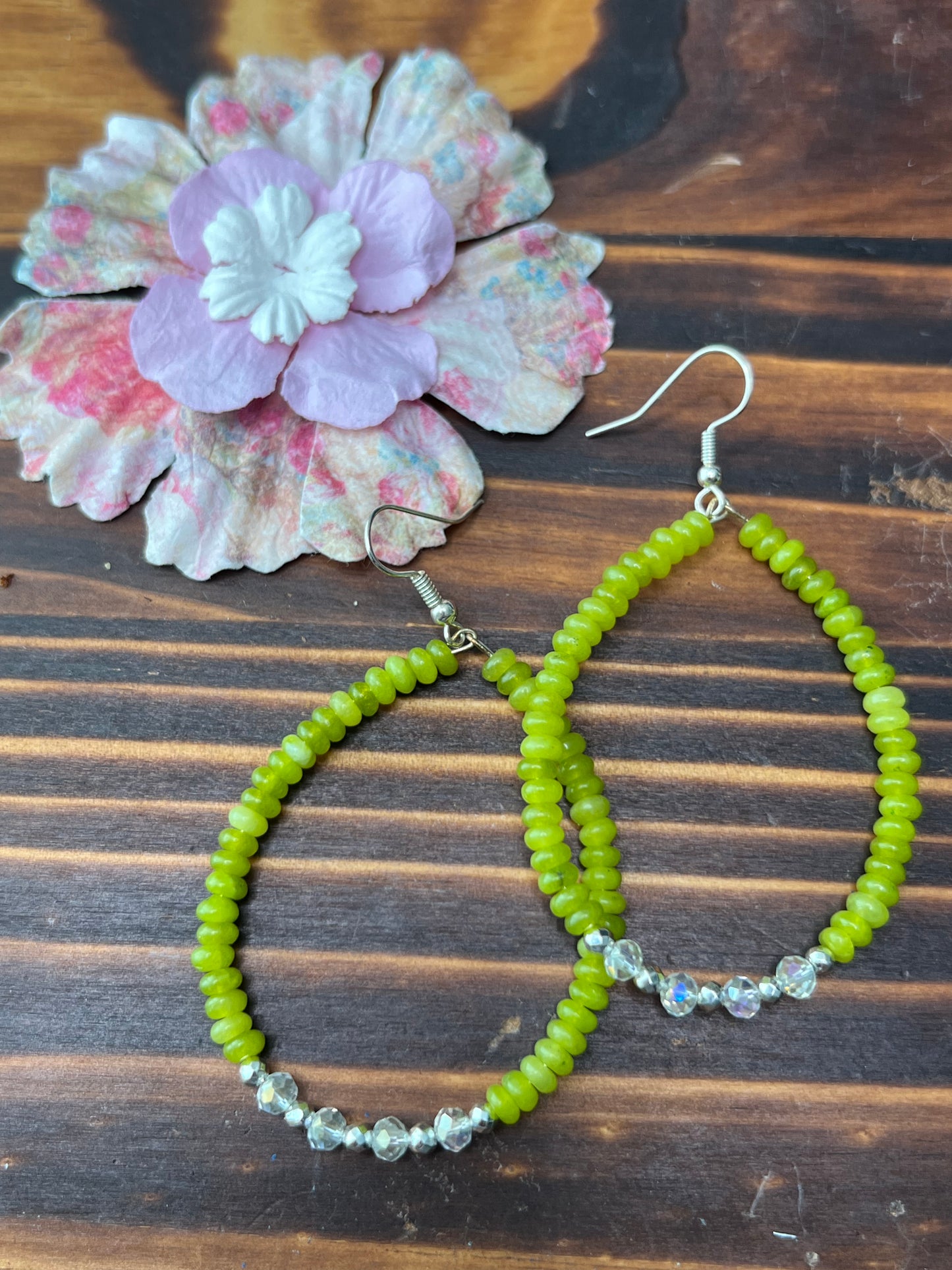 Green Jasper Teardrop Earrings